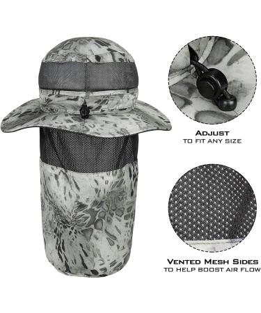KastKing UPF 50 Boonie Hat Fishing Hat with Removable Neck Flap - Men's Sun Hat - Silver Mist - Buy Online on GoSupps.com