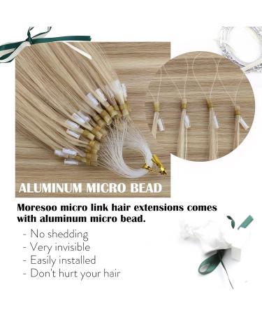 Buy Moresoo Micro Loop Extensions - Real 40cm Blond Hair Goldblond & Middle Blond Microring Extensions | Remy Hair 50g #P16/24 - Fast International Shipping! - Buy Online on GoSupps.com