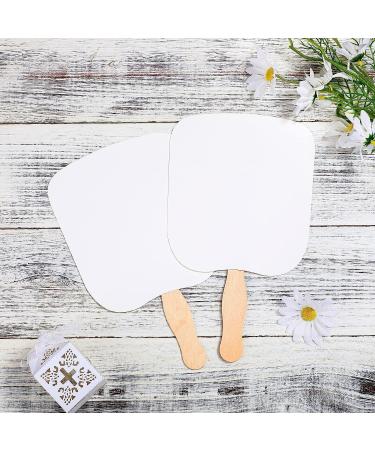 Fan Handle Craft Sticks - 25 Sets of Wavy Wooden Sticks with Blank White Cardstock, Double Sided Tape - DIY Crafting and Painting Supplies for Hand Held Parlor Fans - Buy Online on GoSupps.com