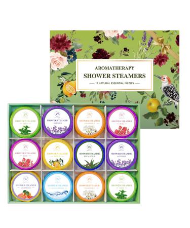 Shower Steamers Aromatherapy 12 Pcs Shower Bombs Gifts for Women - Essential Oil for Home Spa Anxiety Relief and Relaxation Birthday Mothers Day Gifts for Women Moms and Wife 1.06 Ounce (Pack of 12)