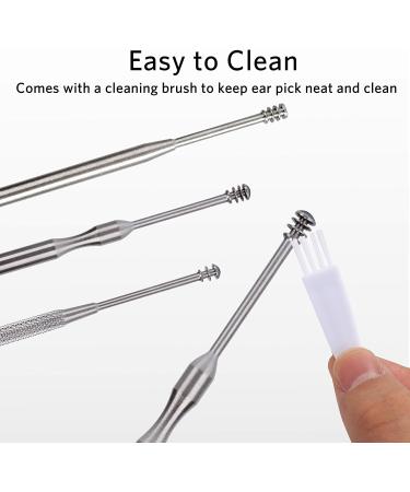 3PCS Geengle Ear Pick Earwax Removal Kit - Premium Stainless Steel with Storage Box and Cleaning Brush - 5 Piece Set - Buy Online on GoSupps.com