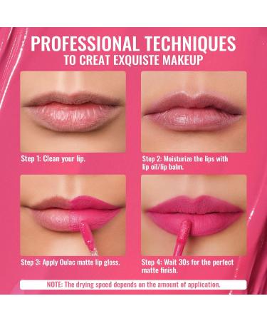 Oulac Liquid Matt Lipstick - Long-Lasting Pink Lipstick Vegan Gluten-Free Intensive Color with Precise Applicator - 4.5 ml (M09) Pinky Kiss - Buy Online on GoSupps.com