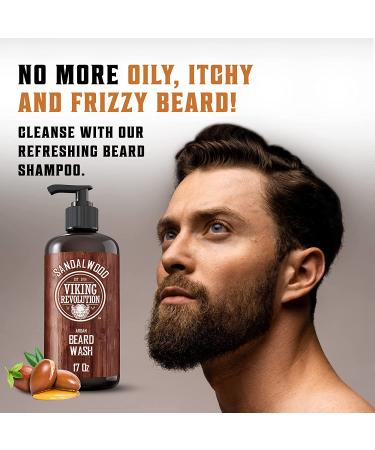 Beard Wash & Conditioner Set - 17 oz (Pack of 2) - Argan & Jojoba Oils - Softens & Strengthens - Natural Sandalwood Scent - Beard Shampoo w/ Oil - Buy Online on GoSupps.com