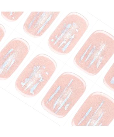 Danni & Toni Half Hardened Gel Nail Foils - Picturesque Rosa Cat Eye Technicolor-Sequin Glossy UV Nail Design - Self-Adhesive Wraps - Buy Online on GoSupps.com