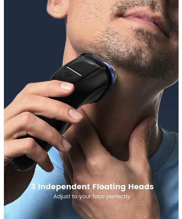Limural Men's Electric Razor - Cordless Rechargeable Shaver with Replacement Blade & Pop-up Beard Trimmer - WetDry Grooming Kit in Blue - Buy Online on GoSupps.com