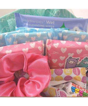 Girls First Period Kit - Lil-Lets Teen Pads, Always Pads, Tampax Tampons, Panty Liners, Feminine Wipes, Scrunchie, Info Flyer & Tracker - Buy Online on GoSupps.com