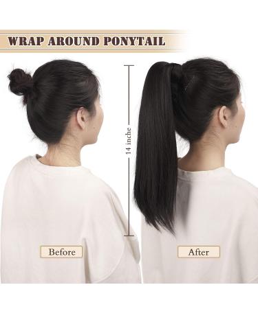 BARSDAR 35cm Short Straight Ponytail Extensions - Velcro Hair Braid for Women | Light Ginger & Natural Gold Blonde - Buy Online on GoSupps.com