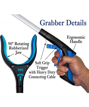 2-Pack 32 Inch Extra Long Grabber Reacher with Rotating Jaw - Mobility Aid Tool (Blue) - Buy Online on GoSupps.com