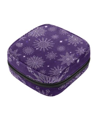 White snowflakes winter pattern women bandage storage bag menstrual pad bag Pockable menstrual cup pocket with zipper for teenagers girls women women color 6