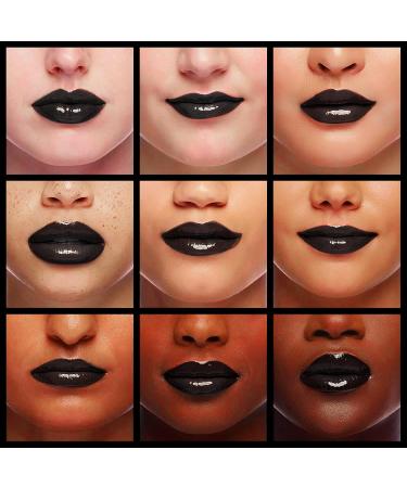 Hydrating Plumping Lip Gloss - Long Lasting Non-Sticky Tinted Balm with Big Brush & Glitter Shine - Black - Buy Online on GoSupps.com