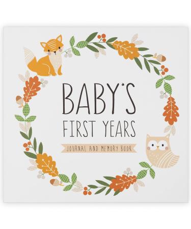 Baby Journal Memory Book for Boys or Girls - Baby Scrapbook Album for First 5 Years - Gender Neutral Baby Milestone Book - Keepsake for Baby Photos, Hardcover, Forest Dreams