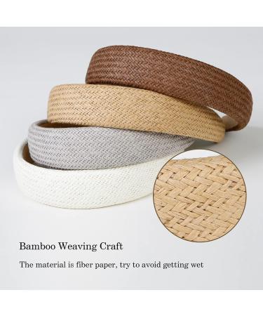 Wovowovo 4 Pack Rattan Boho Headbands for Women - Wide Padded Non-Slip Braided Hair Bands - Summer Girls Hair Accessories - Buy Online on GoSupps.com