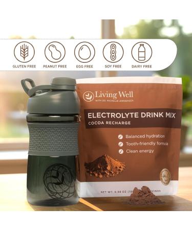 Living Well with Dr. Michelle Chocolate Electrolyte Powder Caffeine-Free Electrolyte Drink Mix for Clean Hydration & Energy, Sugar-Free Cocoa Flavor - Buy Online on GoSupps.com