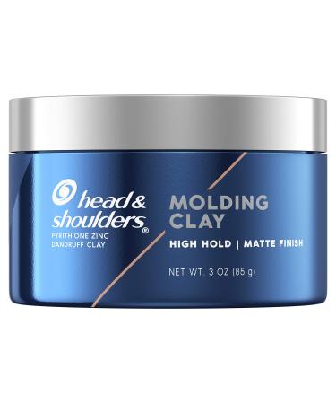 Head & Shoulders Anti-Dandruff Molding Hair Clay for Men, Strong Hold, Matte Finish, 3 Oz