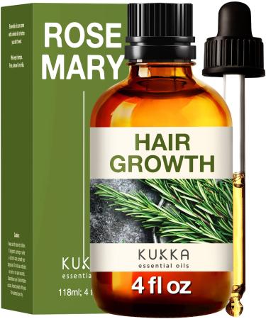 Kukka Pure Rosemary Oil for Hair Growth (4 Fl Oz) - 100% Natural Undiluted Therapeutic Grade Rosemary Essential Oils for Skin, Diffuser, Dry Scalp & Aromatherapy - Rosemary Hair Oil for Hair Growth