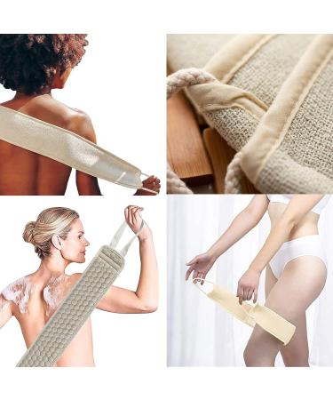 2pcs Natural Luffa Loofah Back Scrubber Set - Exfoliating Bath Brush for Men & Women - Buy Online on GoSupps.com