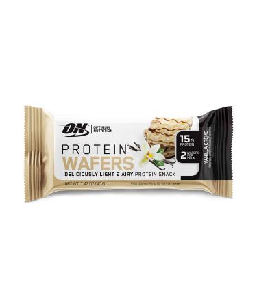 Optimum Nutrition Protein Wafers Vanilla Creme 9 Packs 1.42 oz (40 g) Each