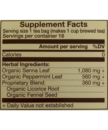 GreenWise Organic Laxative Herbal Supplement Tea Bags 16ct Box - Buy Online on GoSupps.com