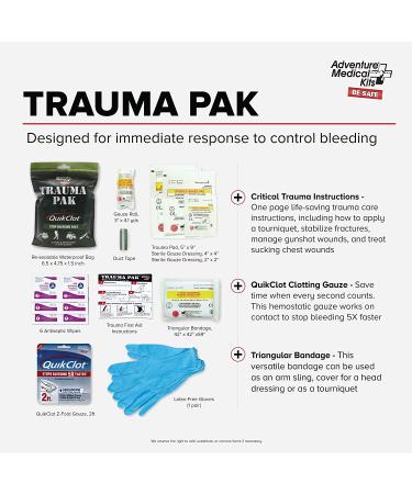 Adventure Medical Kits Trauma Pak with QuikClot - Black, One Size - Buy Online on GoSupps.com