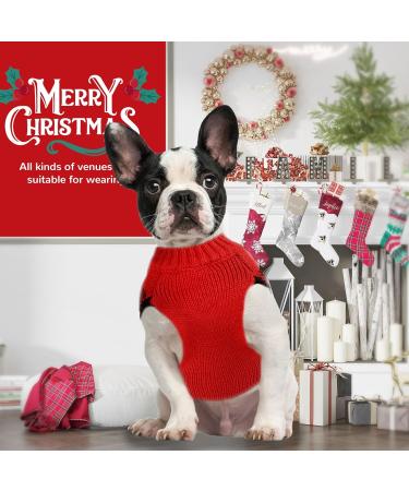 ABRRO Christmas Dog Sweater | Warm XL Red-Black Caro Sweater for Small & Medium Dogs | Cozy Holiday Pet Apparel - Buy Online on GoSupps.com