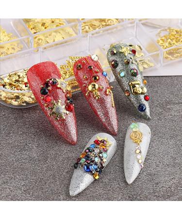 NICENEEDED 2 Boxes Christmas Nail Art Sequins 3D Snowflake Snowman Bell Elk Design Nail Glitters Holographic Laser Gold Xmas Nail Art Flakes for Christmas Party Nail Decoration - Buy Online on GoSupps.com