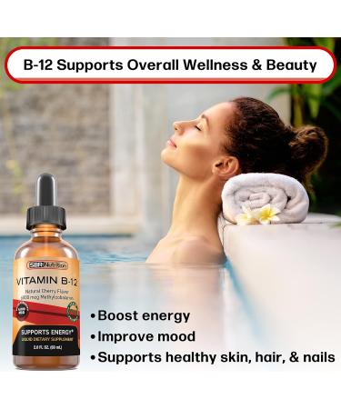 MAX Absorption Vitamin B12 6000mcg Sublingual Liquid Drops - 60 Servings, Non-GMO Vegan Friendly - Buy Online on GoSupps.com