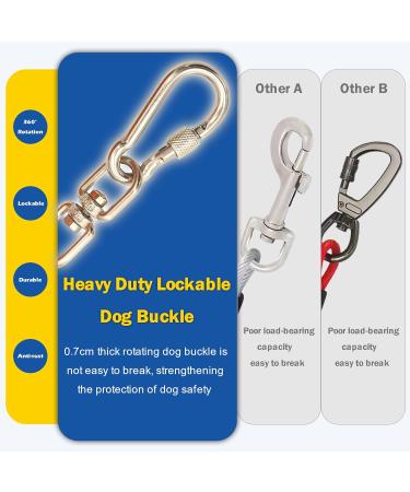 Myaxbd 25ft Dog Leash - Durable 7.6m Outdoor Leash with Shock-Damping Spring for Medium & Large Dogs - Perfect for Training Camping & Courtyards - Buy Online on GoSupps.com