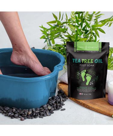 Tea Tree Oil Foot Soak with Epsom Salt - Made in USA | For Toenail Athletes Foot & Stubborn Odor | Softens Calluses, Soothes Sore Feet | 16 oz - Buy Online on GoSupps.com