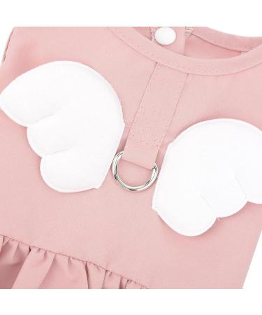 Ranphy Angel Wings Puppy Dress | Small Dog Girls Apparel with D-ring | Comfortable Summer Shirt Skirt for Chihuahua, Yorkie, Cats | Pink - Buy Online on GoSupps.com