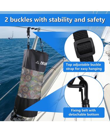 Portable Mesh Boat Trash Bag | Reusable Pontoon Boat & Kayak Accessories - Black - Buy Online on GoSupps.com