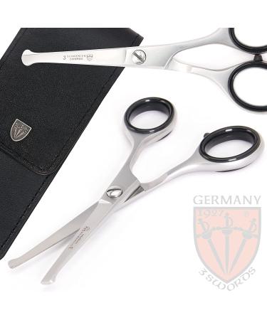 3 Swords Germany Professional Nostril Nose and Ear Hair Scissors - Stainless Steel Straight Blade with Rounded Tip, Black Case - Nose and Ear Scissors - Buy Online on GoSupps.com