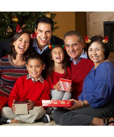 Melliex 4 Couples Christmas Deer Antlers | Plush Reindeer Hair Clips for Girls & Women | Festive Holiday Party Accessories - Buy Online on GoSupps.com