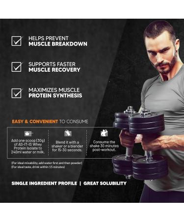 Buy AS-IT-IS Nutrition Whey Protein Isolate 90% - 1 Kg | 27g Protein & 5.9g BCAA per Serving | Rich in Leucine Isoleucine & Valine - International Shipping Available - Buy Online on GoSupps.com