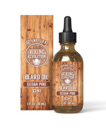 Viking Revolution - Huile barbe Huile de barbe enti rement naturelle pour homme aux huiles d'argan et de jojoba Adoucit lisse et renforce Cadeaux pour hommes C dre et pin 30 ml Bois de c dre et pin 30 ml (Lot de 1)