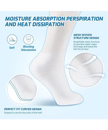 LIN Diabetic Socks for Men & Women - Non-Binding Circulatory Extra Wide Top - 4 Pairs - Size 9-11 - Ideal for Edema, Neuropathy, and Lymphedema - Buy Online on GoSupps.com