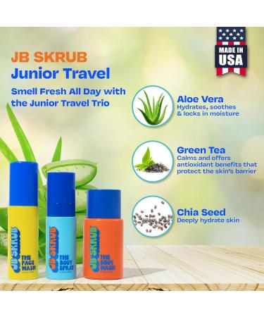 Junior Travel Trio: Complete Skin Care Set for Kids Tweens & Teens | Hydrating Body Wash Refreshing Body Spray & Gentle Face Wash - Shop Internationally - Buy Online on GoSupps.com