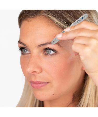 REMOS Stainless Steel Eyebrow Tweezers - 9.5 cm Straight Tip in Blue | Precision Grooming Tool for Flawless Eyebrows - International Shipping Available - Buy Online on GoSupps.com