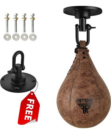 Premium Leather FISTRAGE Speed Ball Boxing Bag for MMA & Muay Thai Training - Black - Buy Online on GoSupps.com