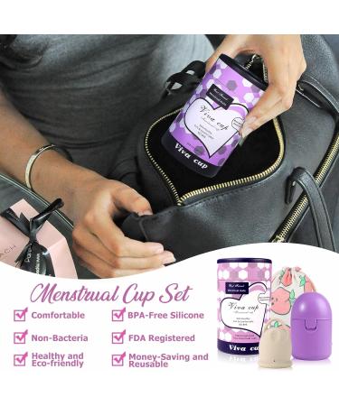 Menstruation Cup Set - Includes Sterilizer Storage Bag & Manual | Safe for Sports & Swimming | Eco-Friendly Solutions for Every Flow - Buy Online on GoSupps.com