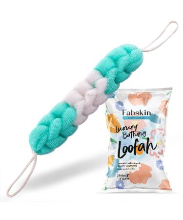 Luxury Back Scrubber Loofah Belt for Bathing For Men and Women - Strechable 9 Knots Bath Sponge (AQUA GREEN)