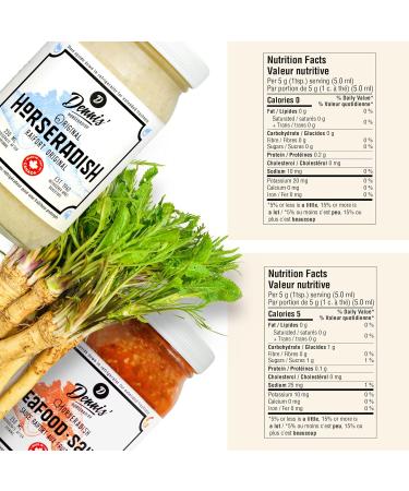 Dennis' Horseradish Seafood Lover's Variety Pack. Fresh Ground Horseradish & Seafood Sauce. Medium Heat. 100% Canadian Farm to Fork. Perfect On Shrimp Fish Burgers Steaks Chicken Wings. 250 ml Jar (Pack of 3) - Buy Online on GoSupps.com