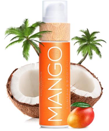 COCOSOLIS MANGO Tanning Accelerator - Organic Tanning Oil with Vitamin E & Mango Scent for a Fast Intensive Tan - Tanning Enhancer for a Rich Chocolate Tan 3.72 Fl Oz (Pack of 1)