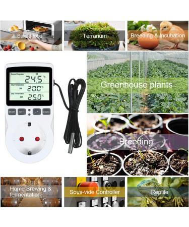 Vislone Digital Reptiles Thermostat Regulator - Timer & Probe for Terrarium & Aquarium Temperature Control | Ideal for Greenhouse Seed Germination - Buy Online on GoSupps.com