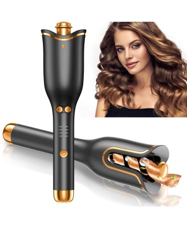 Automatic Hair Curler Easy Curling Iron Wand 1 Inch Auto Self Rotating Curling for Women and Girl Black