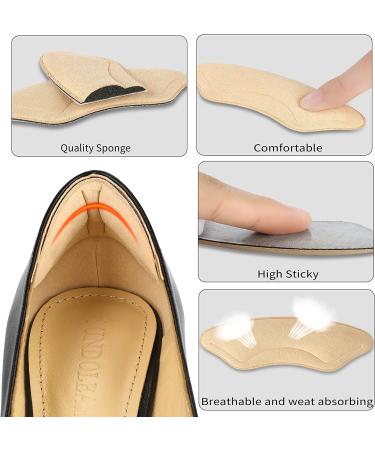 6 Pairs Comfowner Heel Cushion Pads for Comfort and Pain Relief - Heel Grips for Loose Shoes - Men and Women - Black+Beige - Buy Online on GoSupps.com