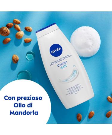  NIVEA NIVEA Soft Cream Shower Gel 750ml Cleansing and moisturizing cream soap Shower cream enriched with almond oil vitamins C and E and nourishing oils with a delicate fragrance - Buy Online on GoSupps.com