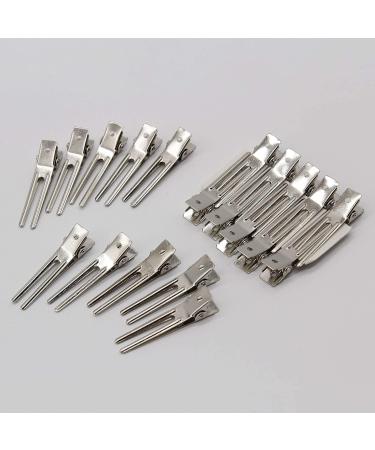 50pcs Double Prong Curl Clips - 1.8inch Metal Alligator Hairpins for Styling - Great for Hair Salon & Barber Use (Silver) - Buy Online on GoSupps.com
