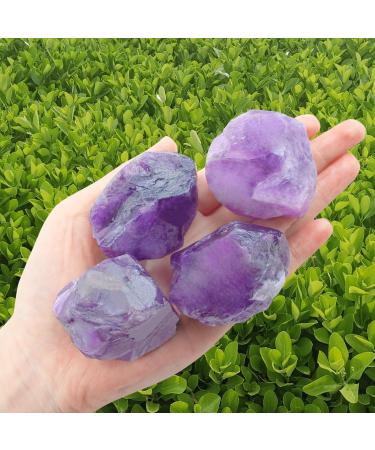 Xiannvxi 2 "big amethyst crystals set 100% natural stones waterstones premium gemstones healing stones healing stones plus meditation stones 4PCs B-amethyst