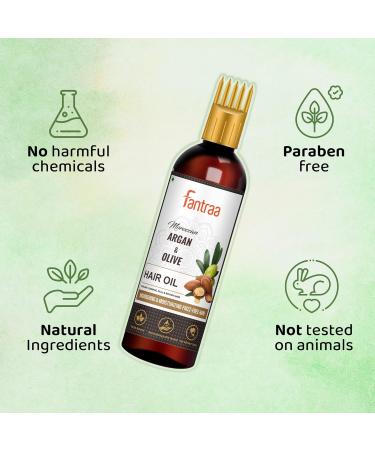 Moroccan Argan Hair Oil with Olive & Jojoba for Dry Damaged Hair - 200 ml | Nourish & Restore - Buy Online on GoSupps.com