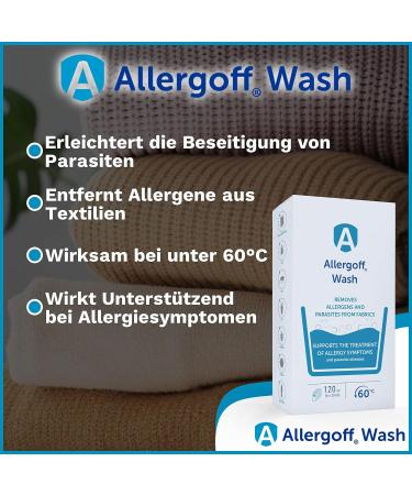 Allergoff Wash Mites Detergent - Fight Dust Mites & Bed Mites | Effective Anti-Mite Solution (120ml 6x20ml) - Buy Online on GoSupps.com